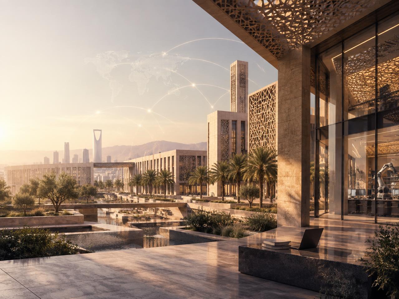 Saudi university and technology environment with international connectivity